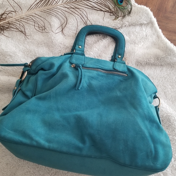 Urban Expressions Teal Woven Oversized Hand Bag - Picture 4 of 12